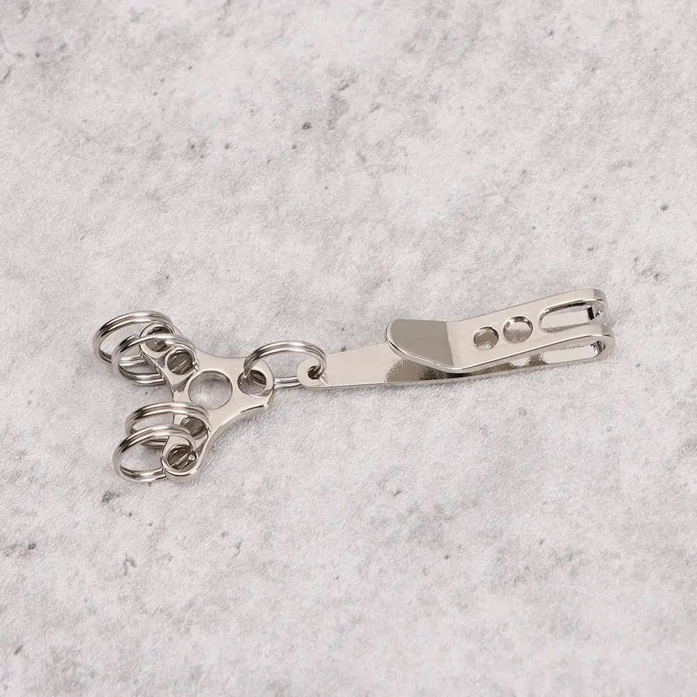 Multistyles EDC-Tasche aus Edelstahl 301 mit Schlüsselring, Karabinerhaken, Camping-Multifunktionswerkzeug, Aufhängeclip und Schnellverbindungswerkzeug_voghion.com