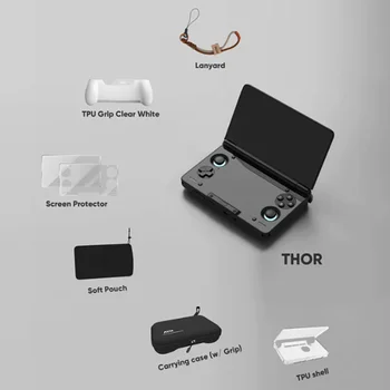 Custodia protettiva, borsa portaoggetti, impugnatura, cordino, borsa morbida per accessori da gioco per dispositivi portatili AYN THOR a doppio schermo ribaltabile