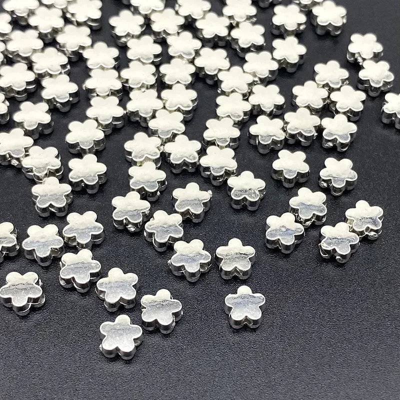 Acrylic Spacer Beads 100Pcs 6mm Star Love Heart Gold Silver Loose For Jewelry Making