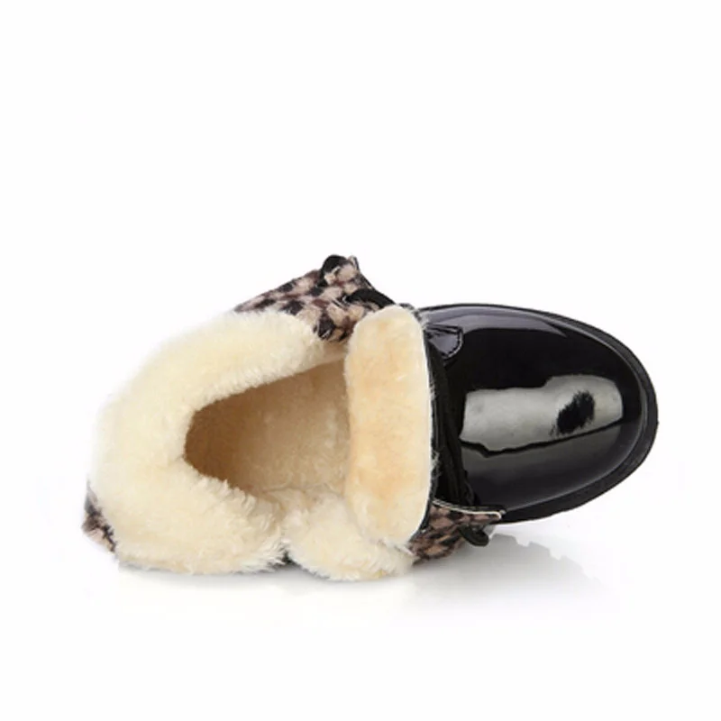 Children's Winter Waterproof Plush Boots - PU Leather Casual Snow Sneakers