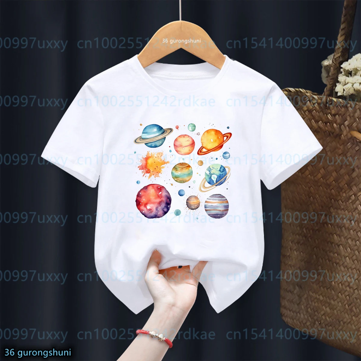 

Cosmic Wonders:The Planets And Universe Print Boys T-Shirts Funny Planets Print Tshirts Kids Fashion Cute Boy Clothes 1 To 13