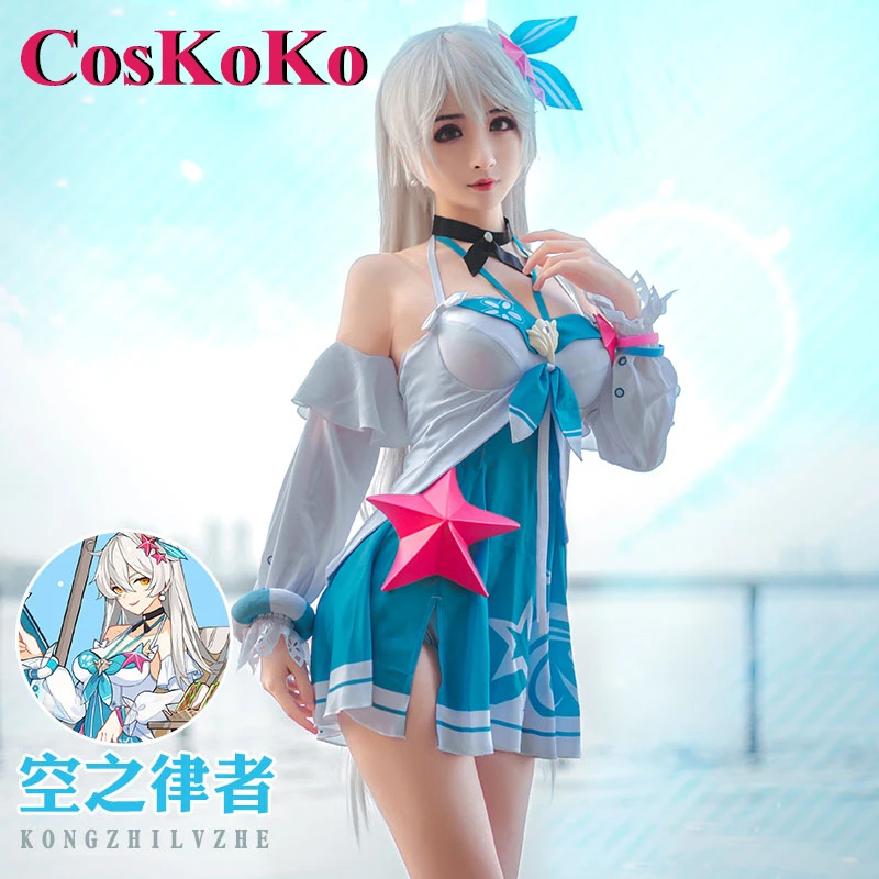 

CosKoKo Kiana Kaslana Cosplay Anime Game Honkai Impact 3 Costume Two-Piece Set Lovely Swimsuit Daily Wear Role Play Clothing
