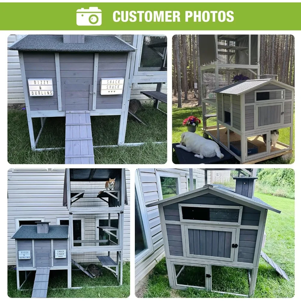 Outdoor cat cage waterproof windproof warm multiple cats roost