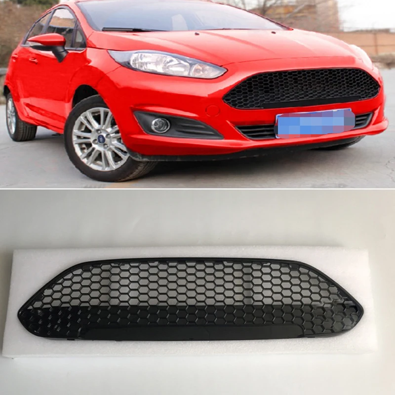 

For Ford Fiesta 3 MK7 2013 2014 2015 Grille Cover Racing Grills Air Intake Gate Exterio Glossy Car-styling Products Accessory