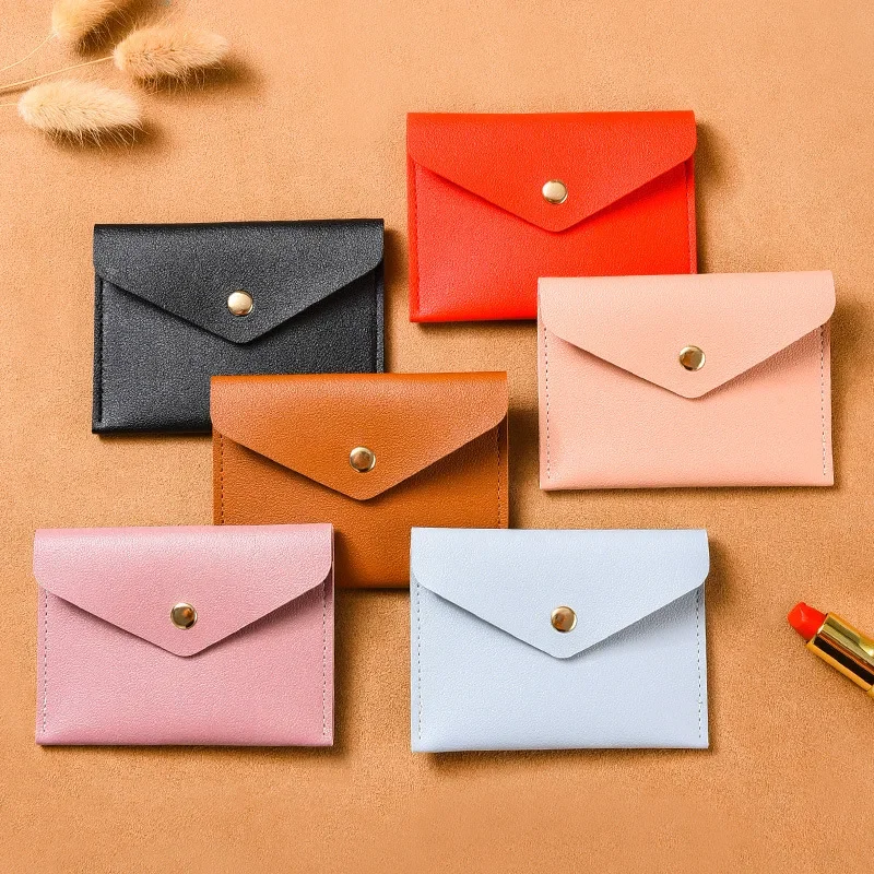 Women's Slim Multi-Functional Card Holder Wallet Compact ID Organizer with Keychain Mini Envelope Clutch Bag for Driving License