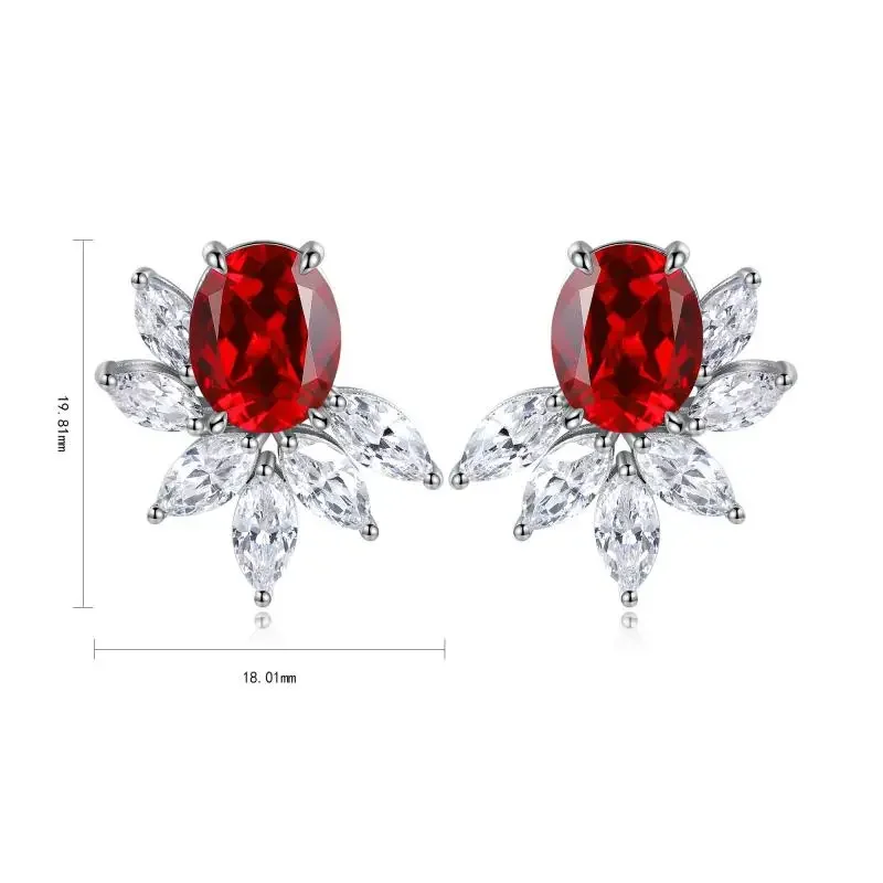 

Pirmiana New Arrival 7.54ct Lab Grown Ruby Earring Studs S925 Silver Jewelry Earrings for Women