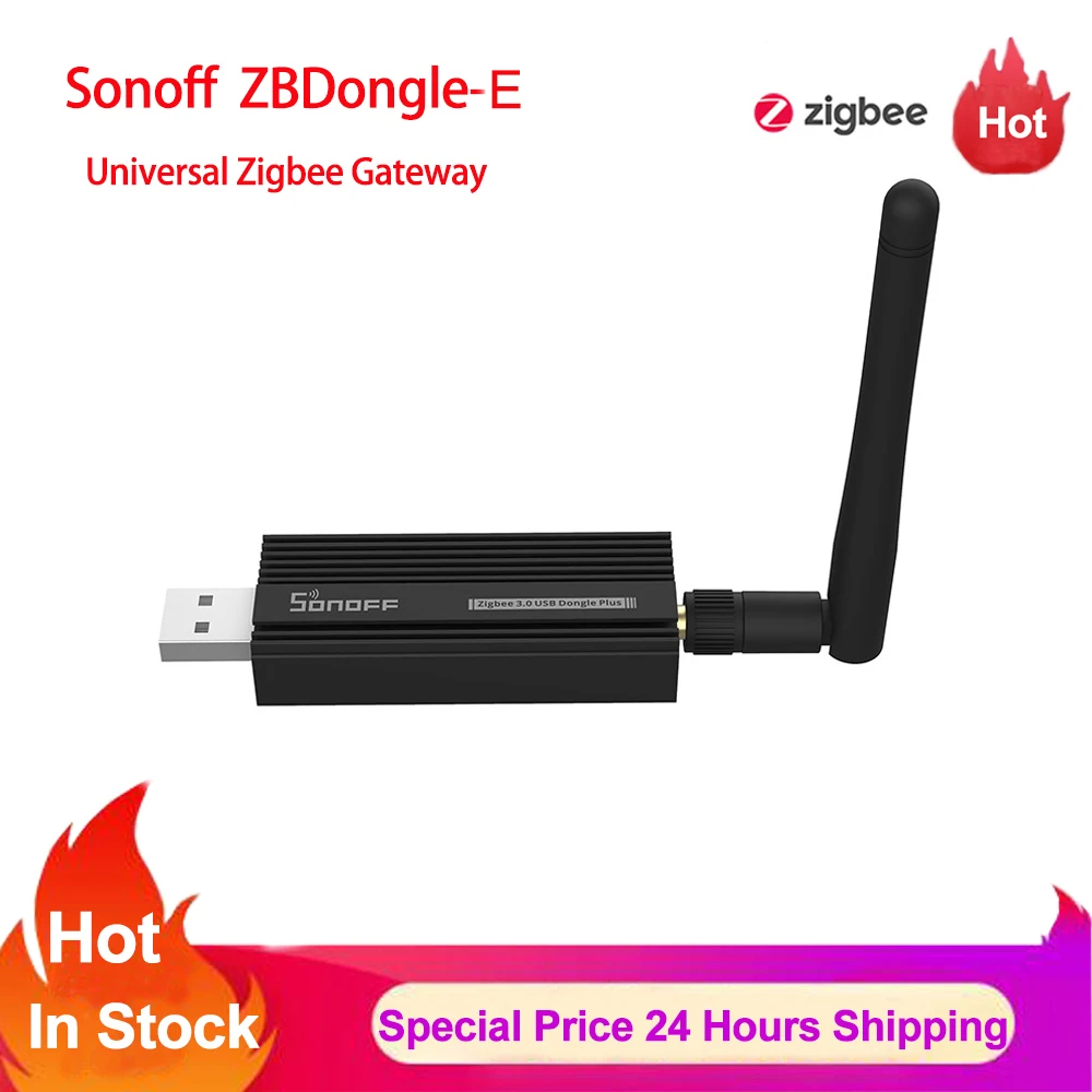 

SONOFF ZBDongle-E Zigbee 3.0 USB Universal ZigBee Gateway Zigbee Hub via ZHA Zigbee 2MQTT Support Sonoff ZBMINI S26R2ZB SNZB01
