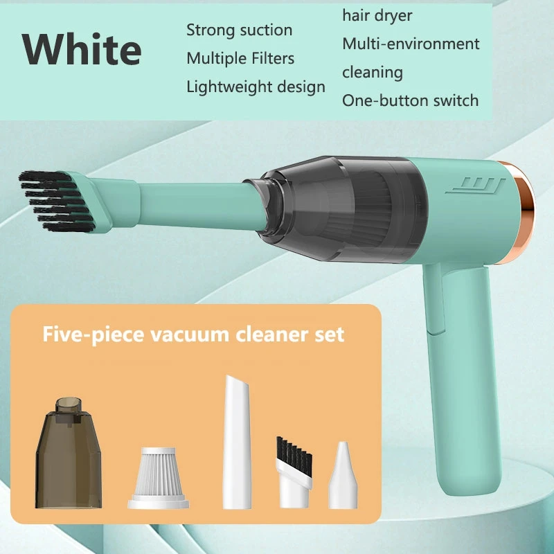 New 3 In 1 Car Vacuum Cleaner Wireless Charging Car Home High Suction Power Super Small Handheld Vacuum Cleaner Foldable New