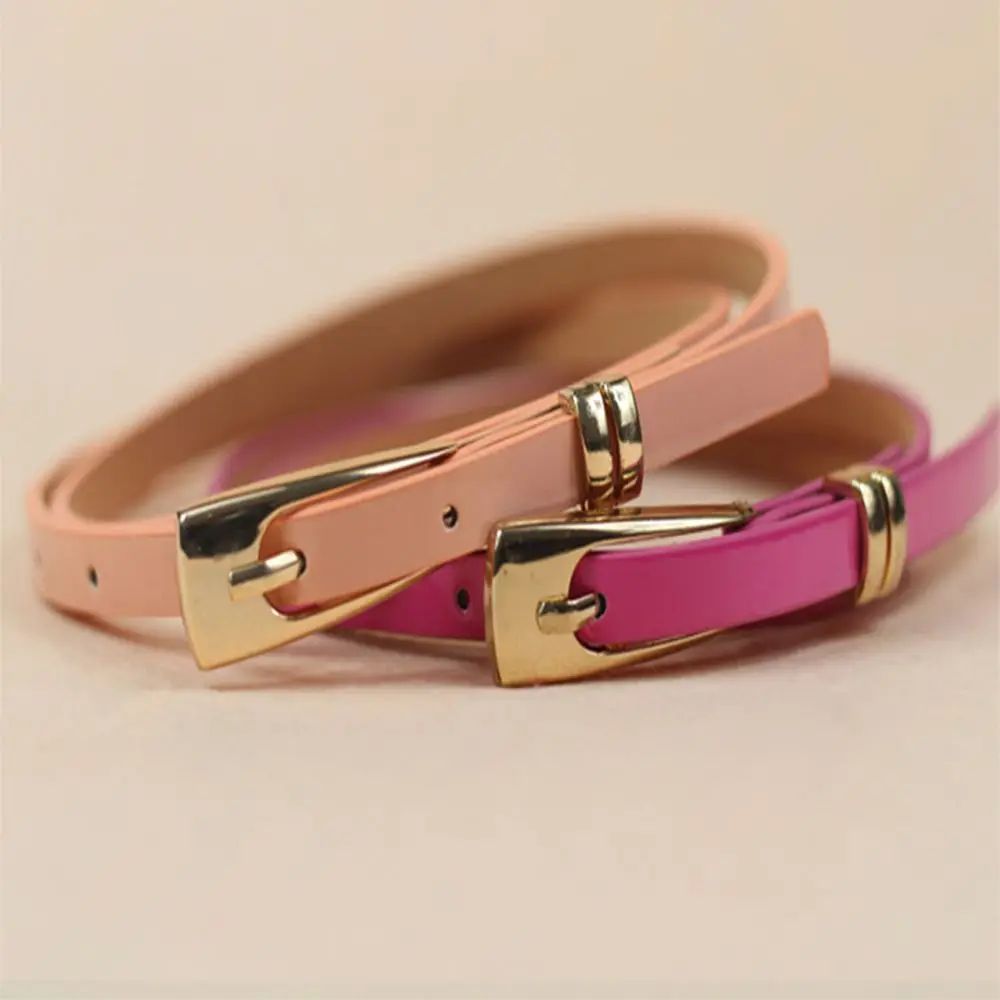 

Cortical Skirt Accessories Straps Candy Color Lady Buckle Waistband Narrow Girl Decoration Thin Skinny Belt Waist