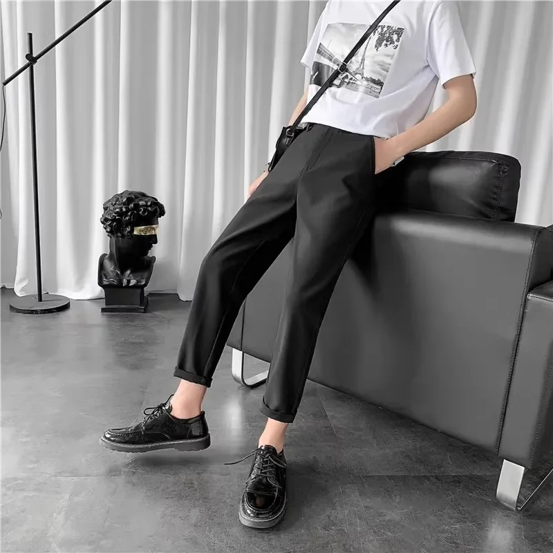 

2024 gentleman Men's 9-point suit pants, male's new summer suit pants, casual and versatile boy's long pants 4295