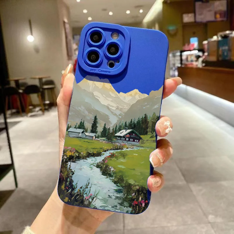 Rural Scenery Painting Shockproof Silicone Case - Soft Protective Cover