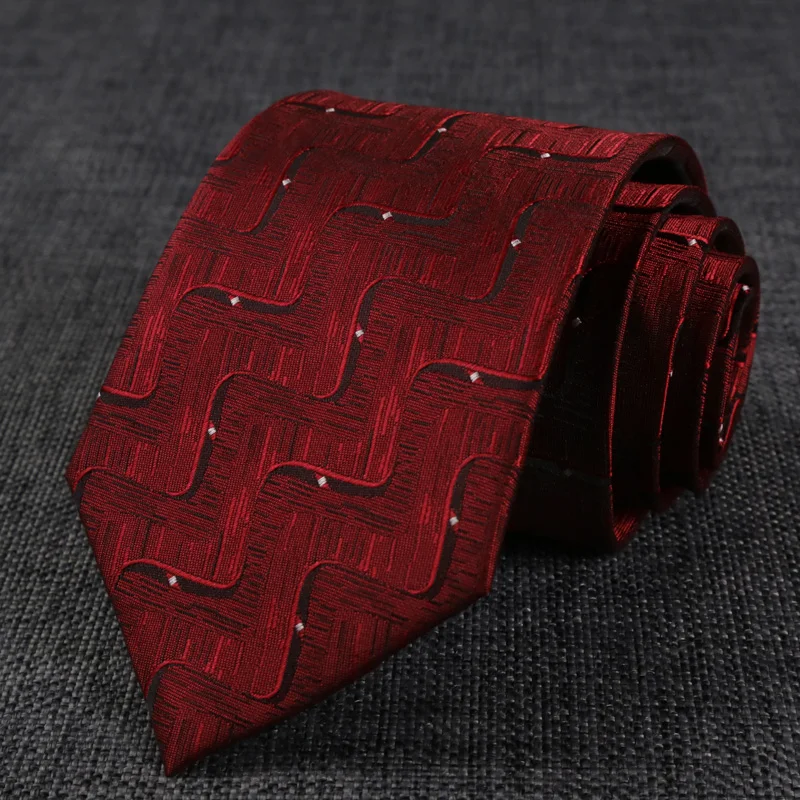 Neue Herren-Krawatte, klassisch, gestreift, 8 cm, Jacquard-Krawatte, Accessoires, Alltagskleidung, Krawatte, Hochzeit, Business, Party, Geschenk – Detail 6