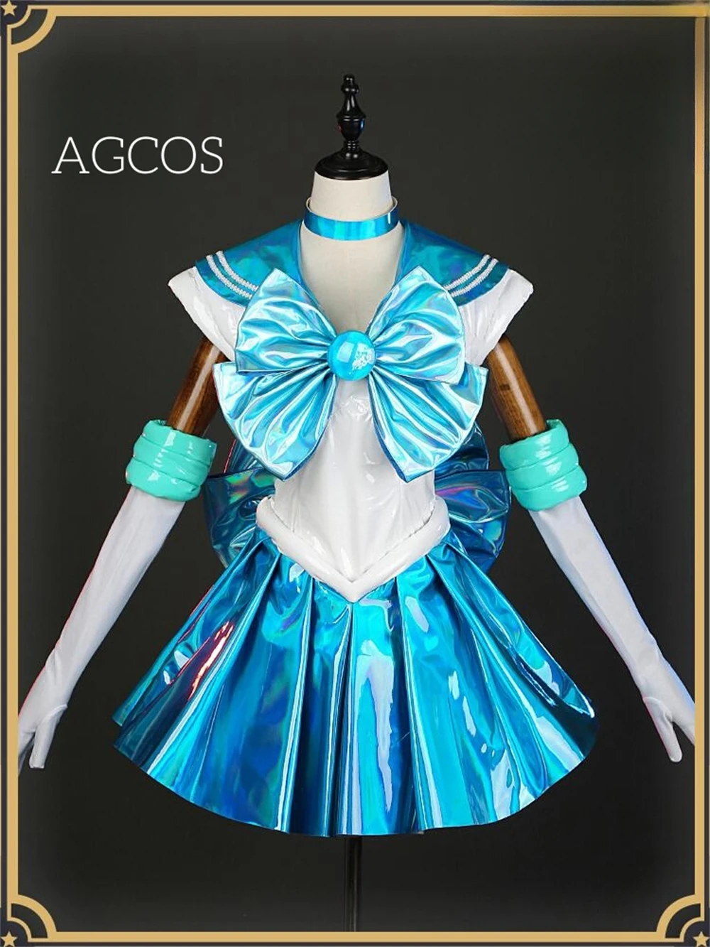 

AGCOS Sailor Moon Mizuno Ami 30th Anniversary Cosplay Costume Sailor Mercury Combats Dress Anime Roleplay Sexy Uniforms