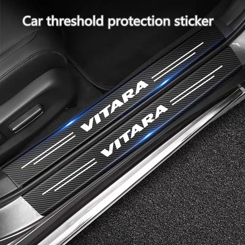 

Carbon Fiber Car Sticker Auto Door Threshold Anti Scratch Tape Protective Strip for Suzuki VITARA Logo Accessories