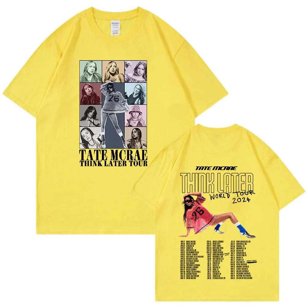 T-Shirt Tate McRae The Think Later World Tour – Unisex Cotone – Girocollo Maniche Corte – Maglietta Fan Regalo – Taglie XS-3XL