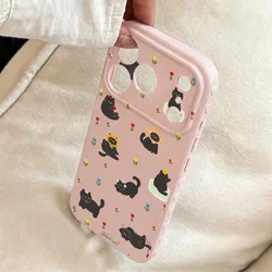 Adorable Cat Soft Silicone Shockproof Phone Case Cover - Galaxy A37 (Pink QB91)