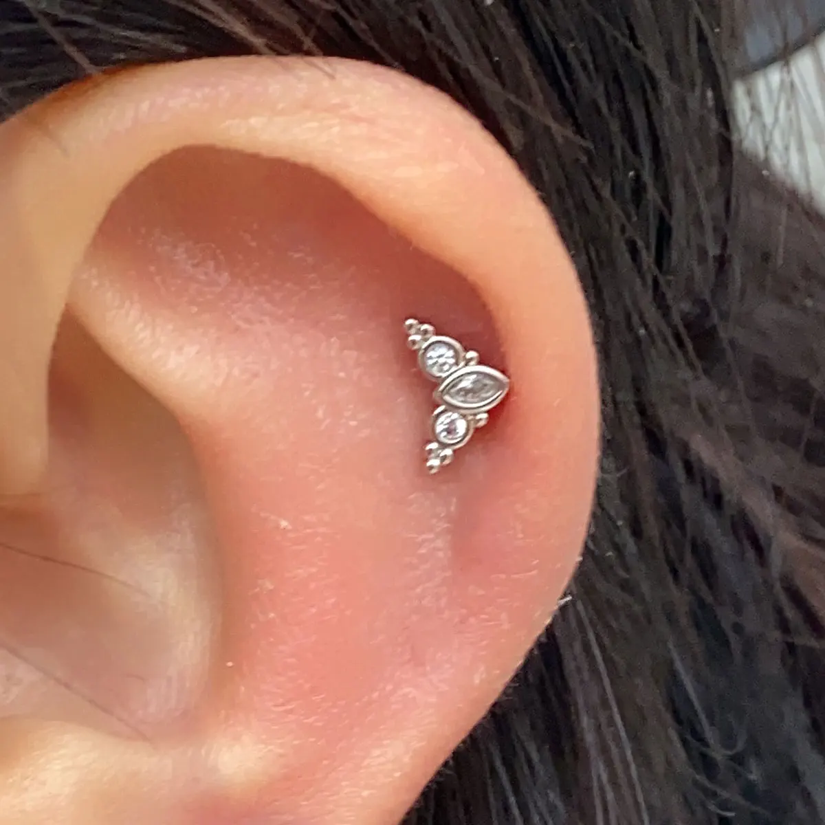 1PC Neue Mode Edelstahl Mini Zirkon Knorpel Piercing Stud Ohrring 20G Helix Tragus Lobe Piercing frauen körper Schmuck – Detail 7