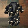 Summer Fashion Skull Cross Pattern Horror Men's Short Sleeved Printed Shirt Street Trend Party Men's Oversized Top SIZE S-5XL 3