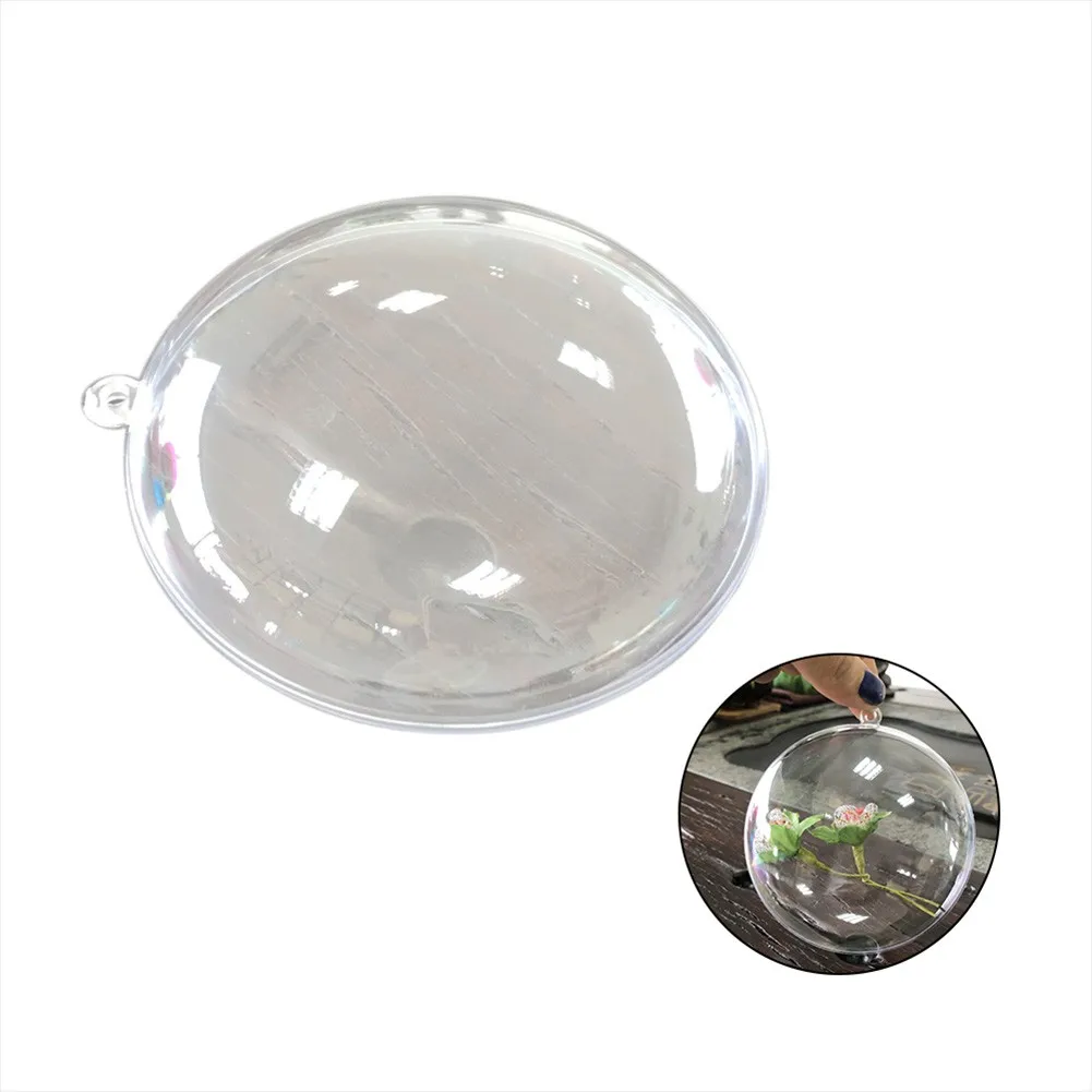 10 Stück Weihnachten transparente Kugel Kunststoff nachfüllbare Weihnachts baum Ornamente nach Hause Hochzeits feier Geschenk box 7-11cm – Detail 6