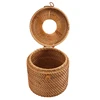 Round Rattan Tissue Box Vine Roll Holder Toilet Paper Cover Dispenser For Barthroom,Home,Hotel And Office 1