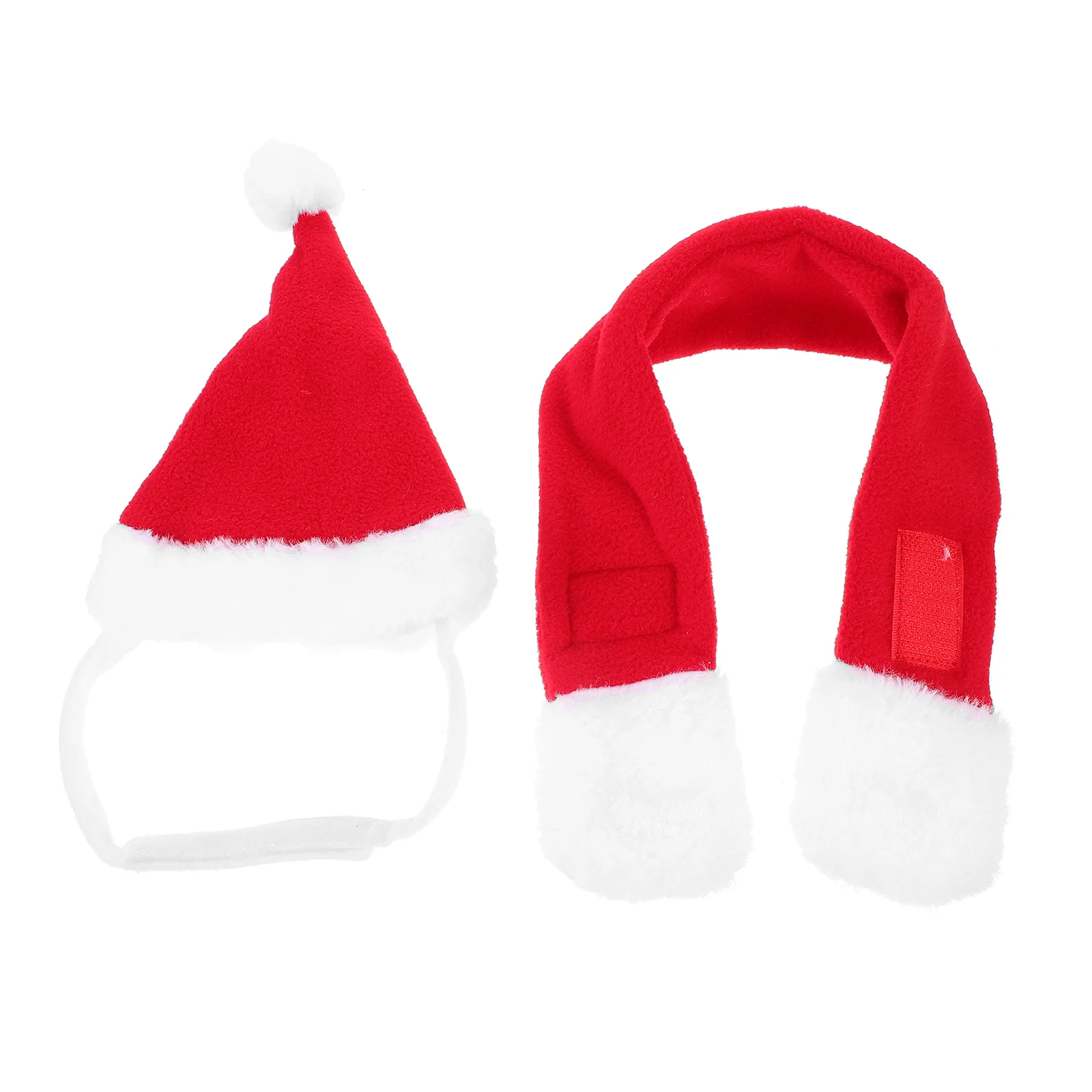 

1 Set of Pet Dog Xmas Costume Pet Christmas Hat And Scarf Lightweight Dog Holiday Party Costume