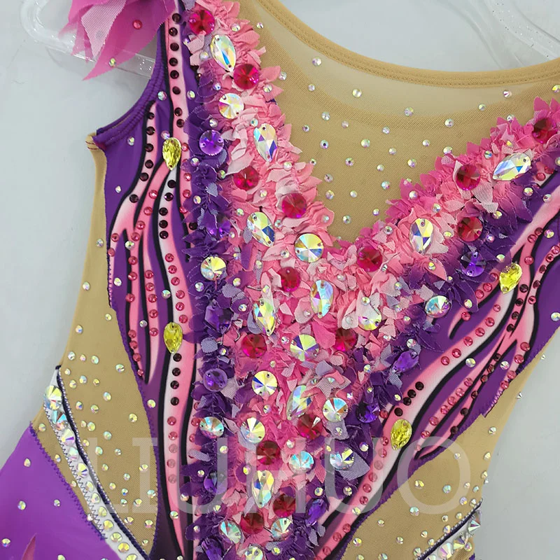 LIUHUO Rhythmic Gymnastics Leotards Team Performance Grade Examination Skirt