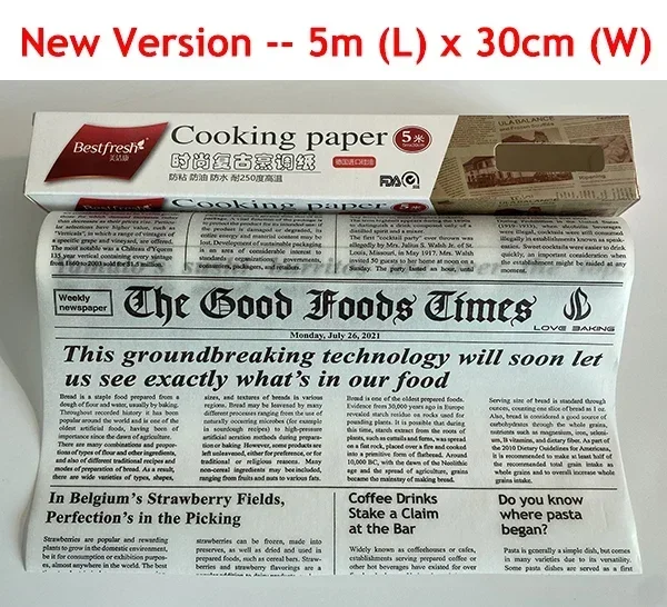 Parchment Paper Roll for Baking - Non-Stick Oil Paper for Food Packaging and Decorative Baking Sheets