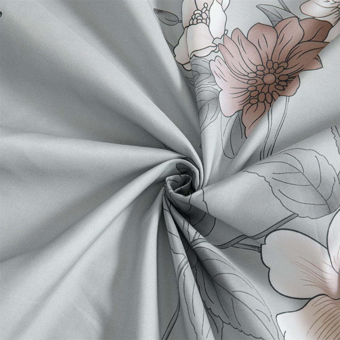 Grey white flower Bed Fitted Sheets Sabanas Mattress Cover with Elastic Microfiber (no pillowcase) 160*200*25cm 5