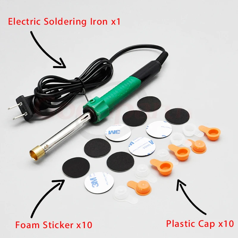 solda para reencher o cartucho toner furo