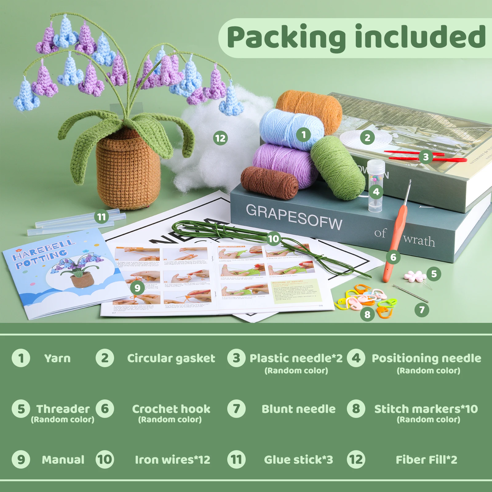Crochet kit for beginners adults plant style