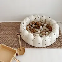 Bear Inflatable Swimming Pool Olive PVC Baby Ball Pit Fence Petal Shape Korean Style Play Water Bathtub Play Sensory Place Mat 2