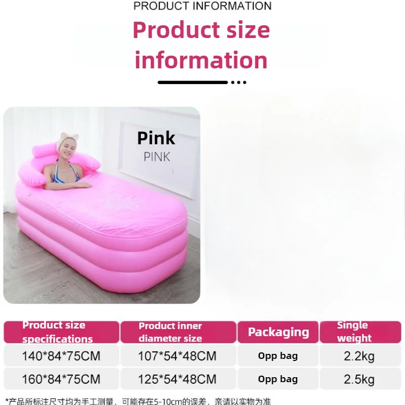 Inflatable Adult Bathtub Foldable SPA Bathtub Folding Bath Tub Water Plunge Tub for Children Family Swimming Pool Application 2