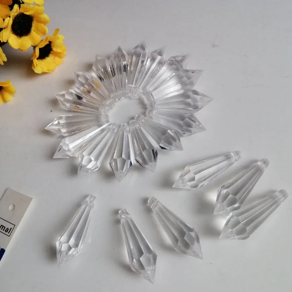 Kamal 20pcs 30mm x 10mm klar spitzen Tropfen Acryl Kristall perlen hängen Anhänger Kronleuchter Teile nach Hause Hochzeits feier Handwerk Dekor