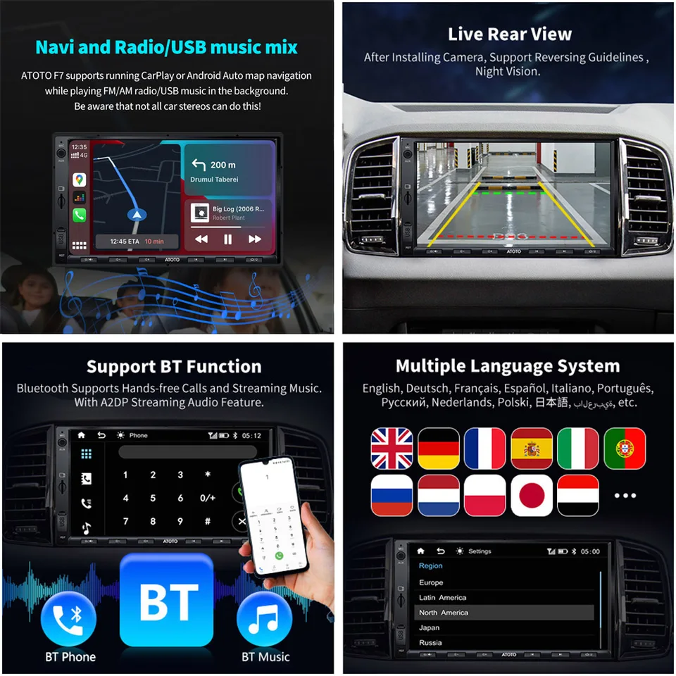 ATOTO F7 WE 7 inches Car Radios 2din Multimedia Player Head Unit 2