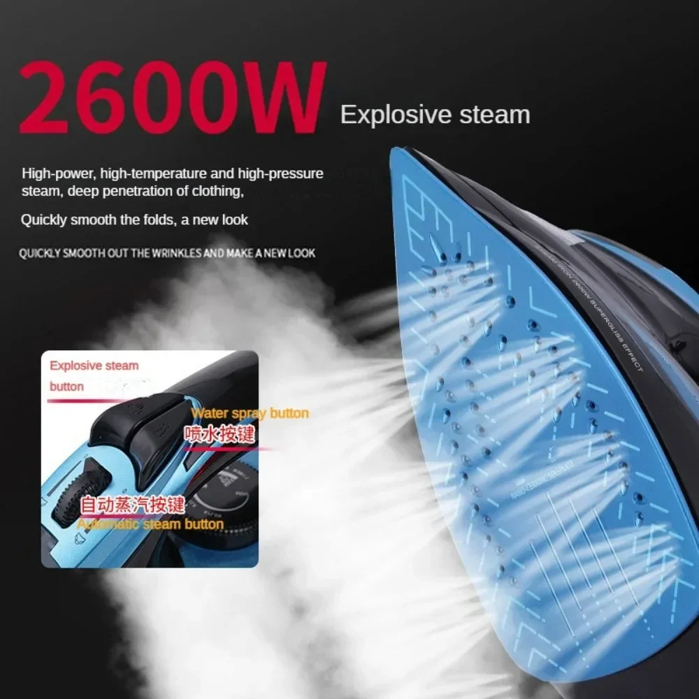 Iron,Steam Iron for Clothes 2600 Watt Wet and Dry Electric Iron, Anti-Drip,Ceramic Soleplate,Fast Heat Remove Wrinkle Of Clothes 3
