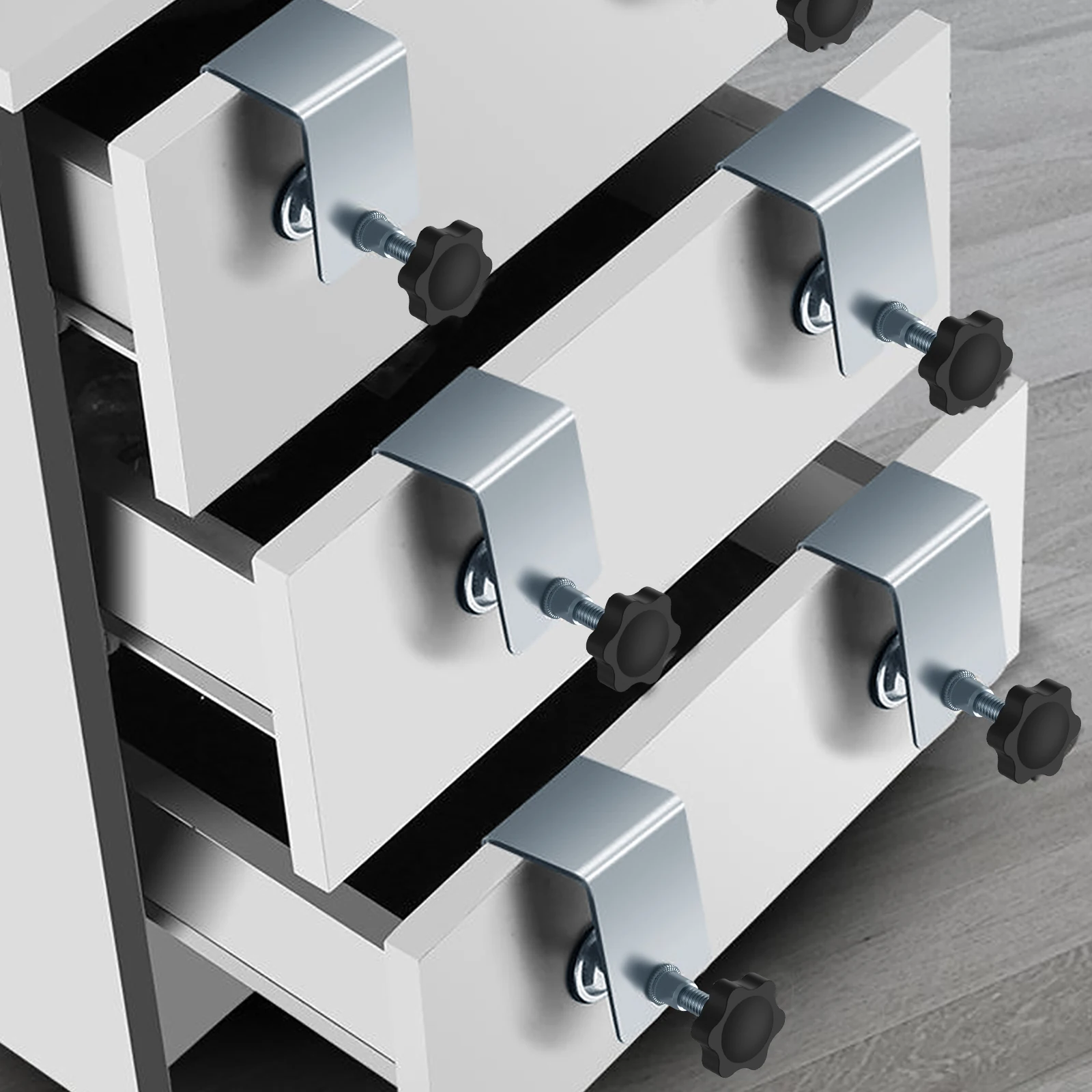 Woodworking Clamps 2Pcs Cabinet Installation Clamp Zinc Drawer Fixing Clip Adjustable Cabinet Hardware Jig Portable Front Drawer