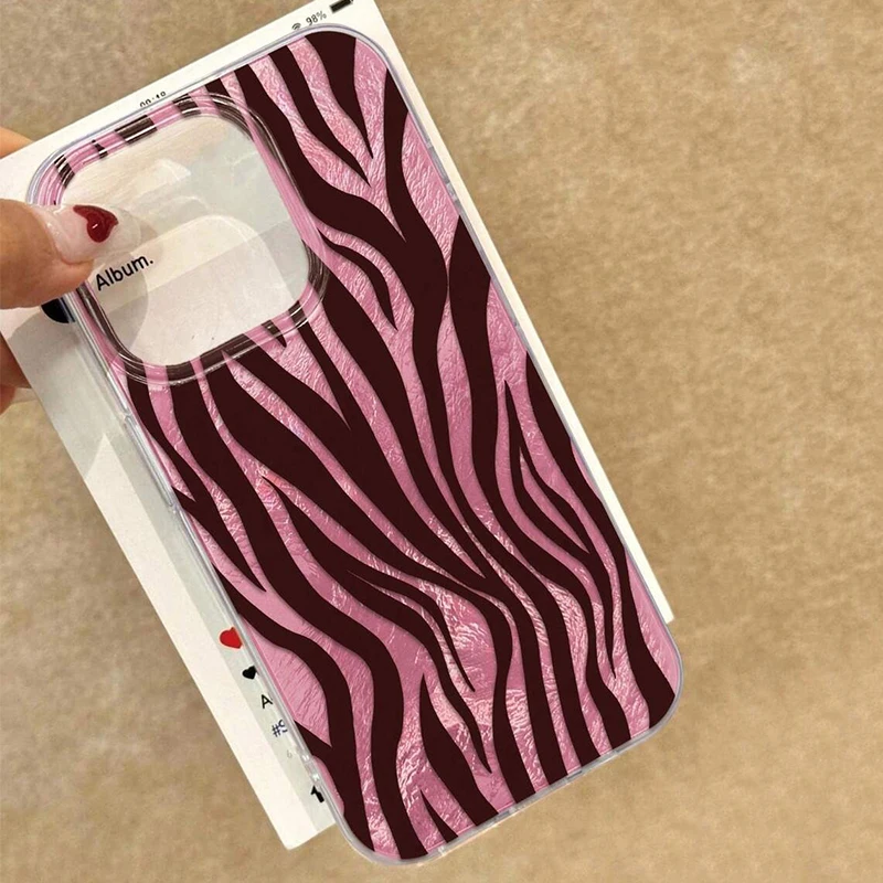 Wine Red Stripes Shockproof Phone Case - Stylish and Durable Back Cover