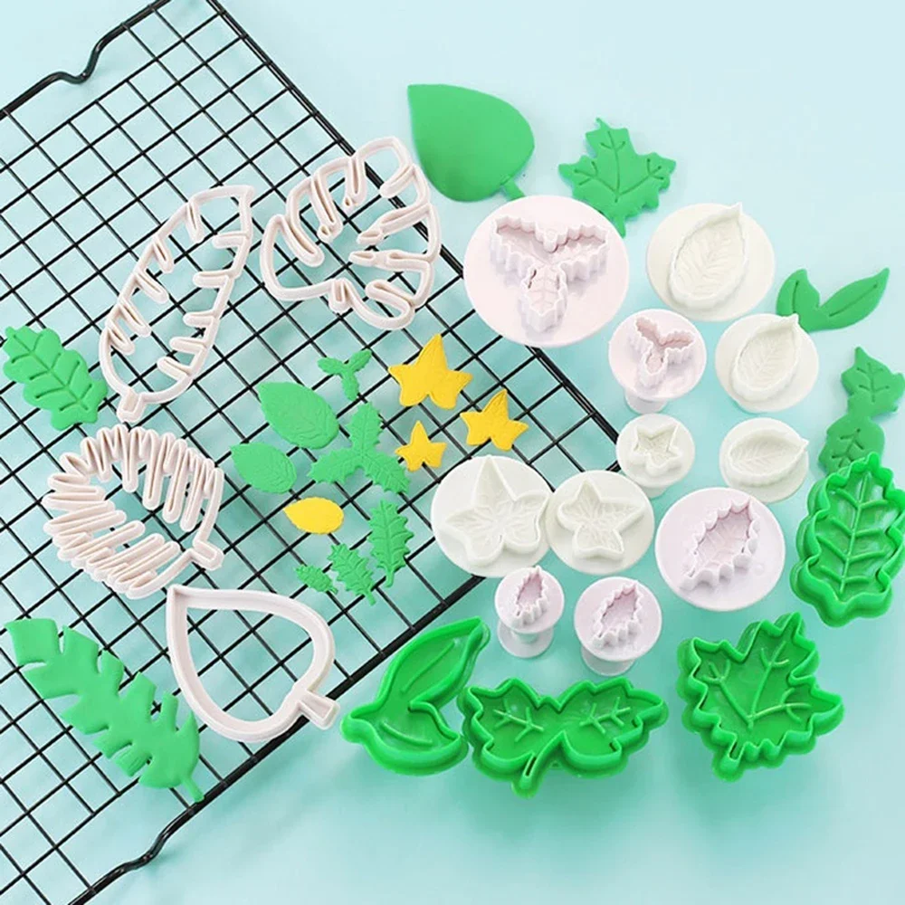 Cute Baking Biscuit Mold Diy Leaf Shape Embossing Cookie Cutter Fondant Leaf Mold Supply 3/4pcs cookie cutter cookie mould fondant cutter cookie printing mold baking mold
