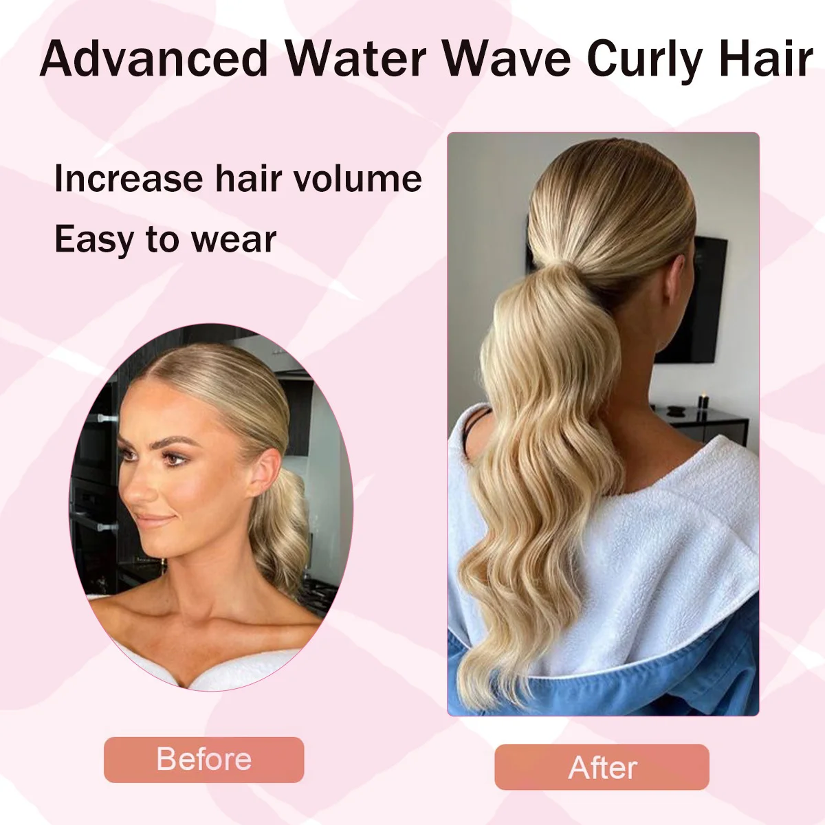 DUTRIEUX Natural Synthetic Catch Clip Wavy Ponytail Hair Extension Wig Clip On Woman's Ponytail High Ponytail Hair Accessories
