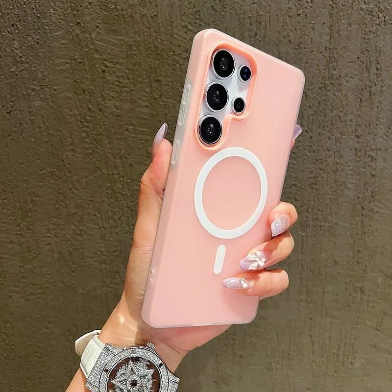 Luxury Candy Color Matte Phone Case with MagSafe Compatibility