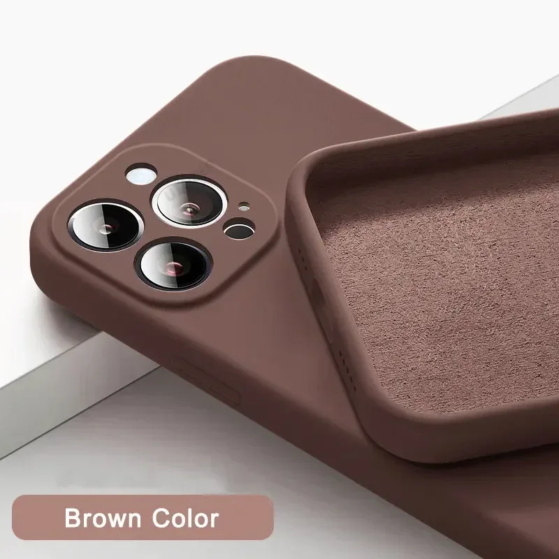 thumbnail image 1 of UTOPER Funda de silicona líquida para iPhone 16 15 14 11 13 12 Pro Max 16 Plus Protección de lente Funda trasera suave a prueba de golpes, 1 of 5