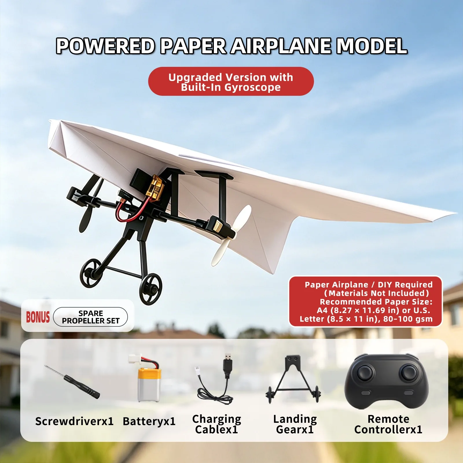 Avión de papel teledirigido