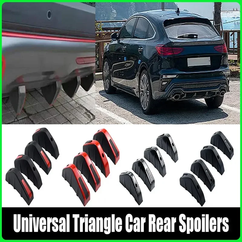 4Pcs Universal Triangle Car Spoilers Novel Bumper Diffuser Spoilers Compact Rear Spoilers Fine Workmanship Decorate