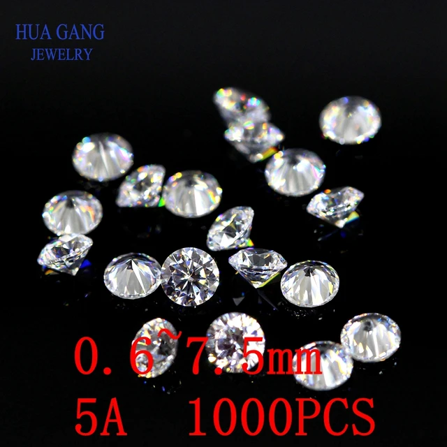 5A Grade Round White Cubic Zirconia Stone 1