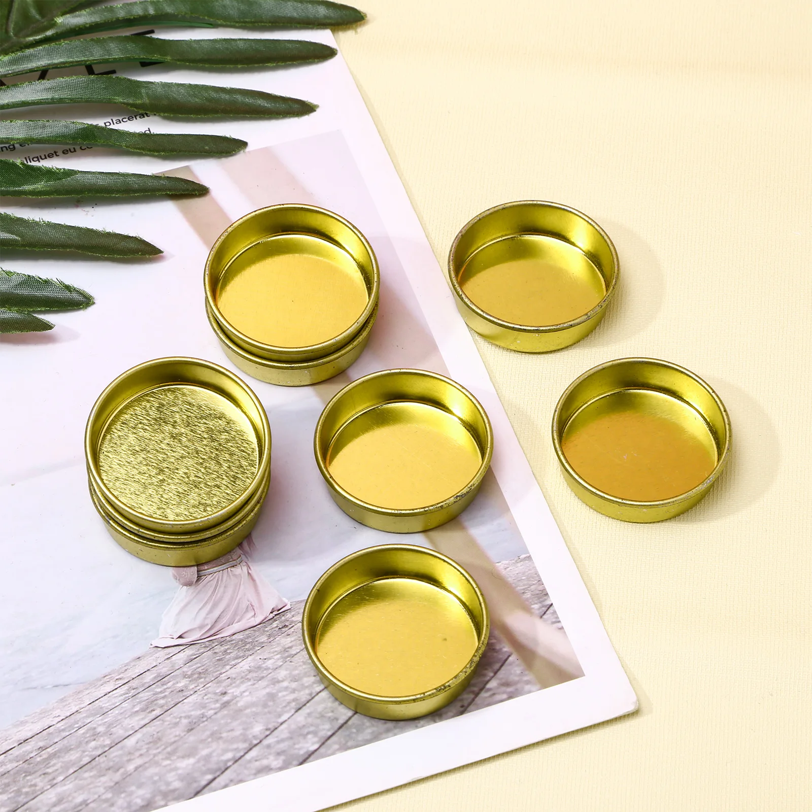 20Pcs Metal Candle Holder Cups Mini Tea Light Pans Wax Dripping Candles