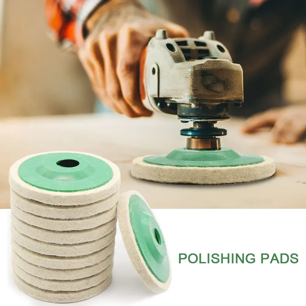 5 Pcs Wool Angle Grinder Wheel Wear-Resistant 125mm Polishing Buffer Pad for Angle Grinder 4 Inch for Metal Glass Car