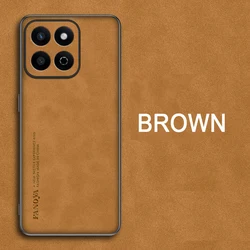 Premium Shockproof Matte Leather Case - Soft and Sleek Protector Cover for Honor X7c (Bright Yellow)
