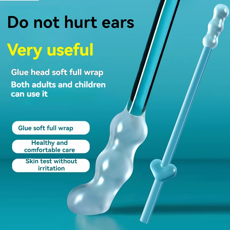 24Pcs/Box Silicone EarWax Remover Sticky Ear Picks Disposable Adhesive Earpick S/L Reusable Ear Cleaner for Kids & Adults