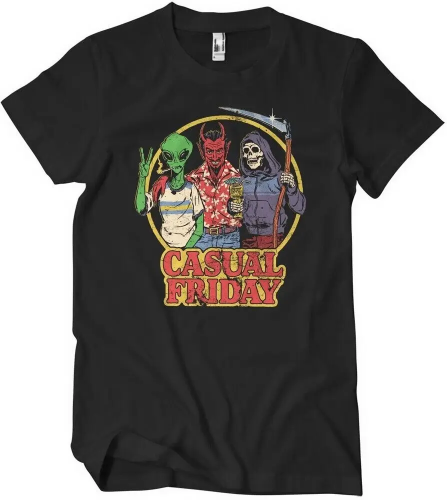 Maglietta Casual Del Venerdì Di Stephen Rhodes Nera