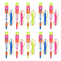 1-16pcs Amazing Light Toy Arrow LED Light Outdoor Party Fun Gift Rubber Band Ejector Night Light Rocket Helicopter Flying Toy 2